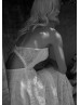 Strapless Ivory Lace Open Back Dreamy Wedding Dress